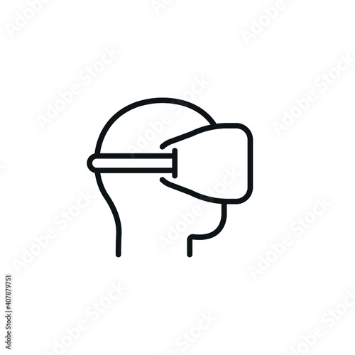 Simple VR Headset Icon - Human Virtual Reality Symbol - Vector