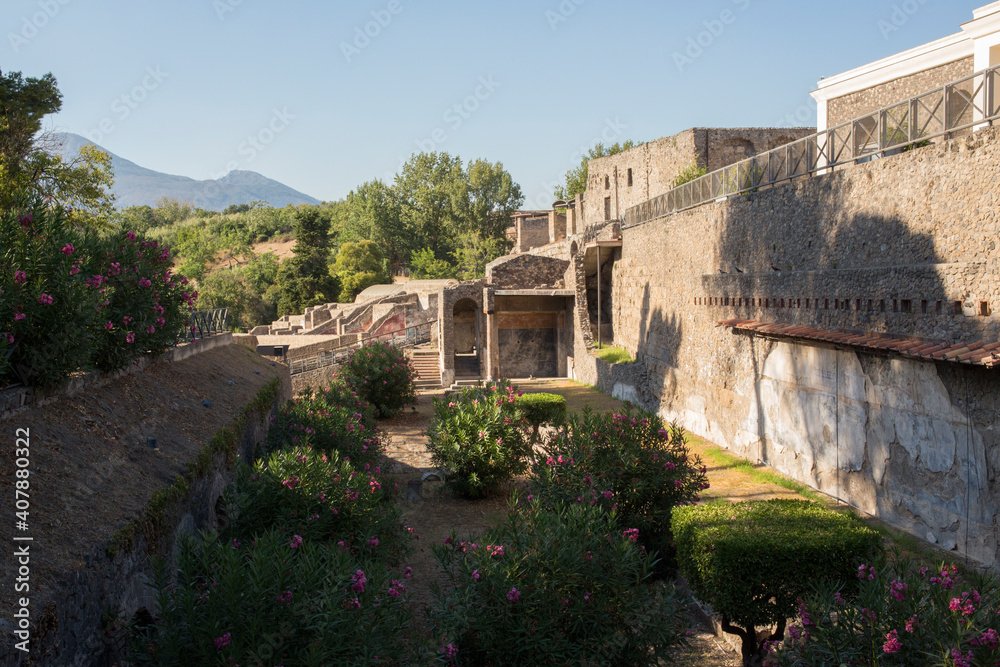 Fototapeta premium The remains of a house in the ancient Roman city of Pompeii.