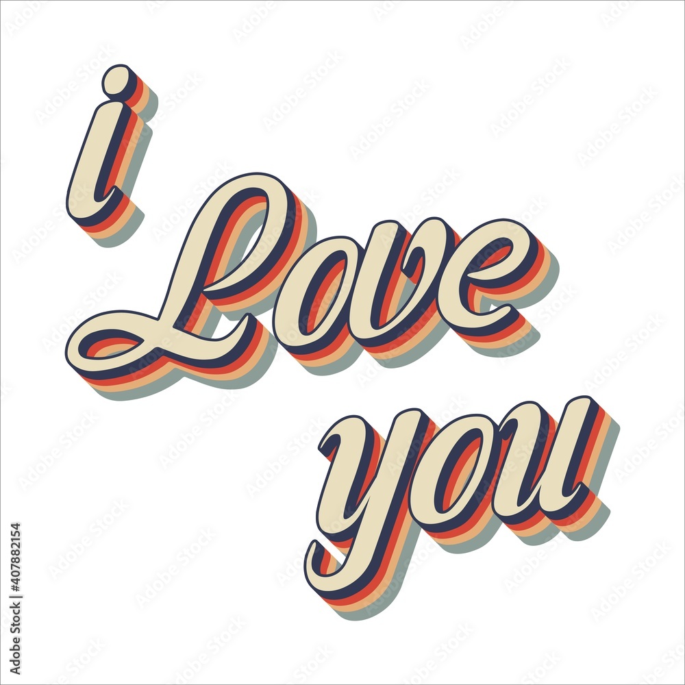 I love You 3D Illustration, I love You in 3d text I love You 3D Illustration, I love You in 3d text