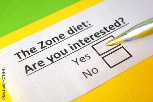 One person is answering question about zone diet.