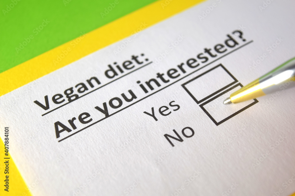 One person is answering question about vegan diet. One person is answering question about vegan diet.