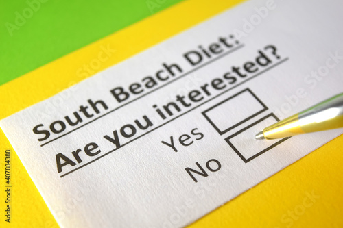 One person is answering question about south beach diet.