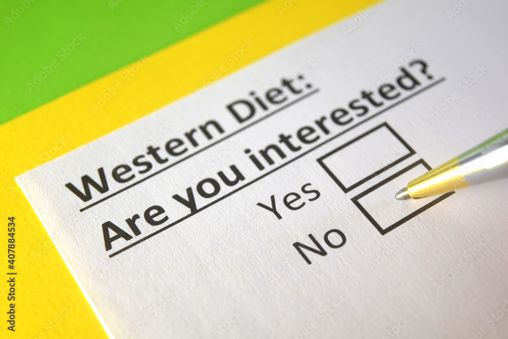 One person is answering question about western diet.