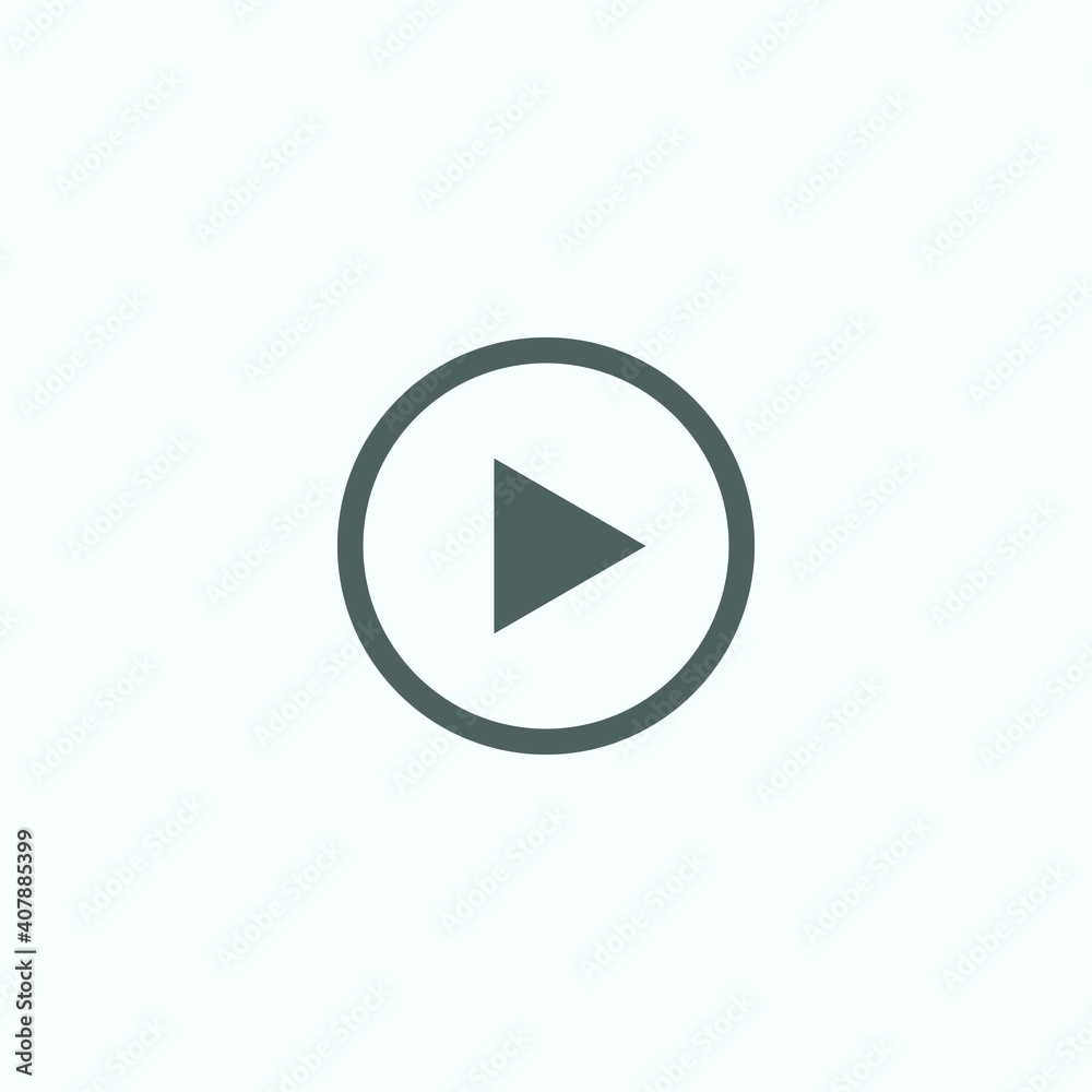 Play button icon in trendy flat style isolated on grey background. Play symbol for your web site design, logo, app, UI. Vector illustration Play button icon in trendy flat style isolated on grey background. Play symbol for your web site design, logo, app, UI. Vector illustration