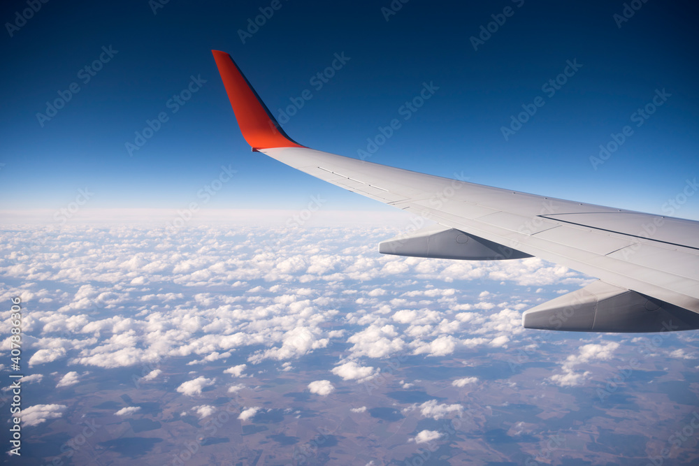 View of the clouds over Europe from the aircraft View of the clouds over Europe from the aircraft