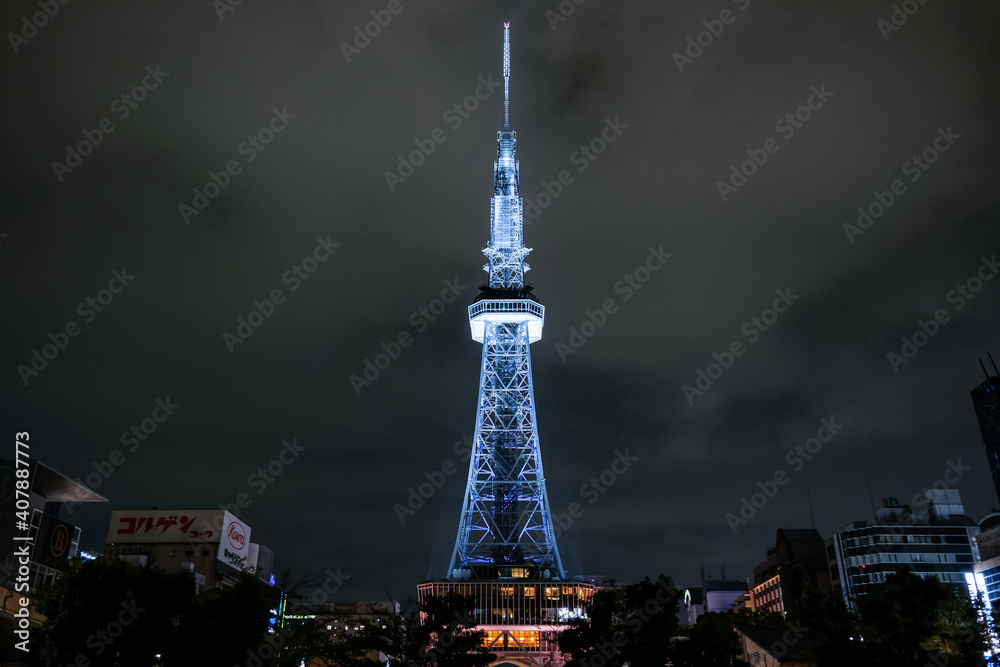Obraz premium 愛知県名古屋市 名古屋テレビ塔 夜景