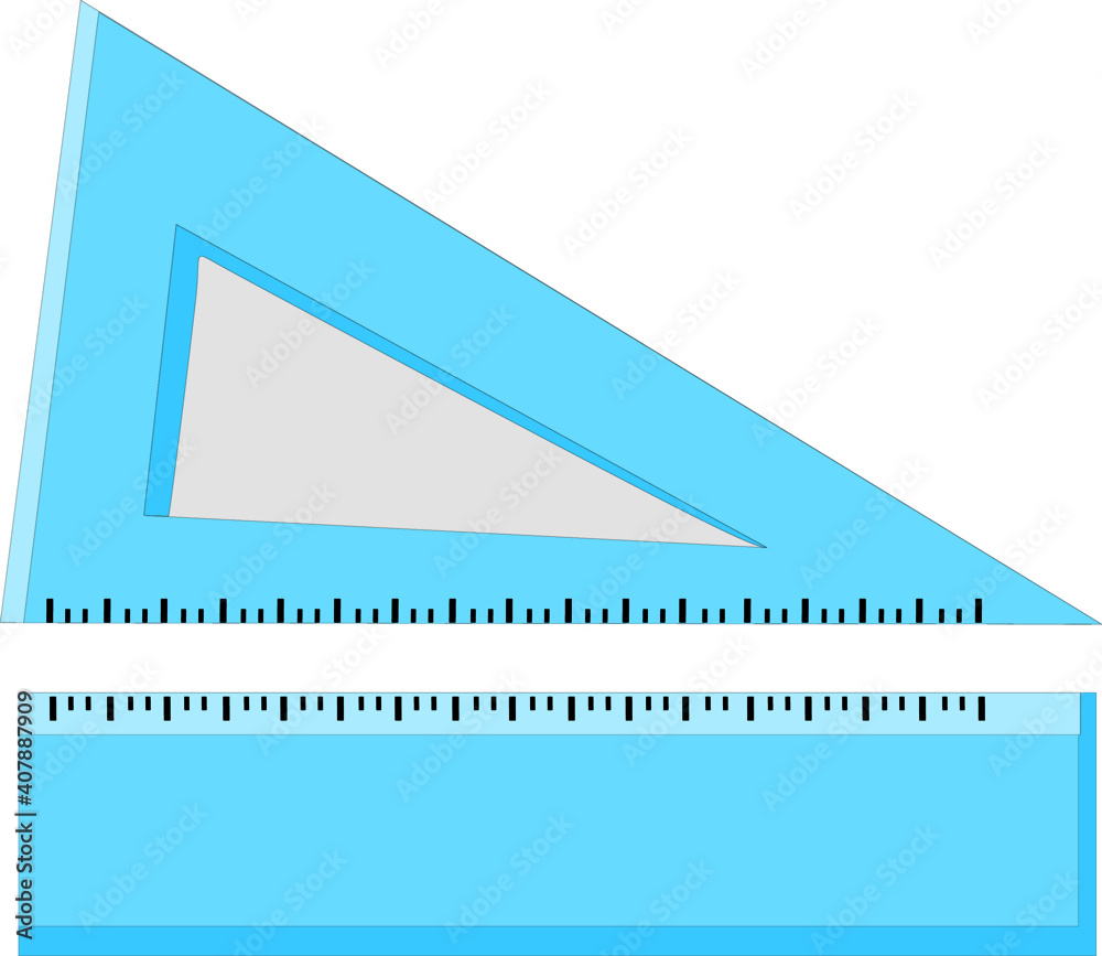 Vector illustration of plastic rulers in various shapes, perfect for school related designs