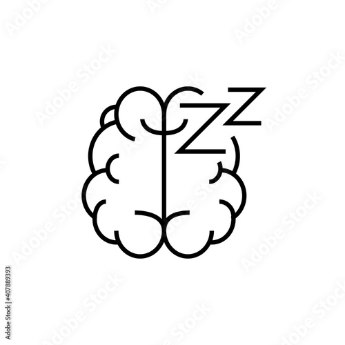 Sleeping brain icon. Sweet dream vector illustration.