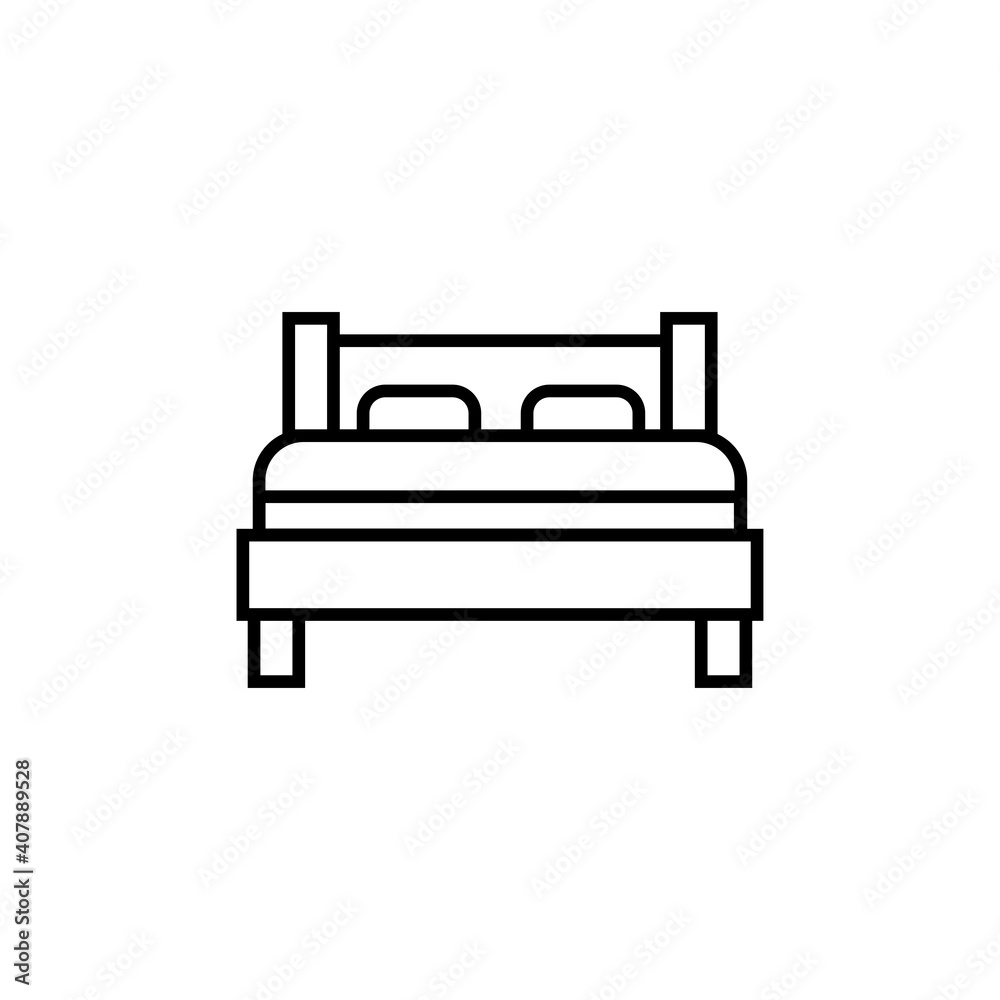 Double bed icon. Bedroom furniture vector illustration. Double bed icon. Bedroom furniture vector illustration.