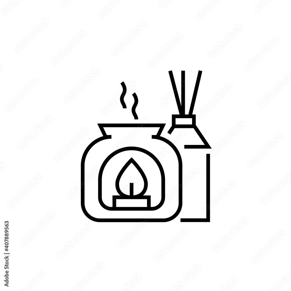 Candlestick and incense sticks icon. Decor house vector illustration. Candlestick and incense sticks icon. Decor house vector illustration.