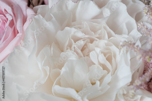Beautiful white peony flower bouquet