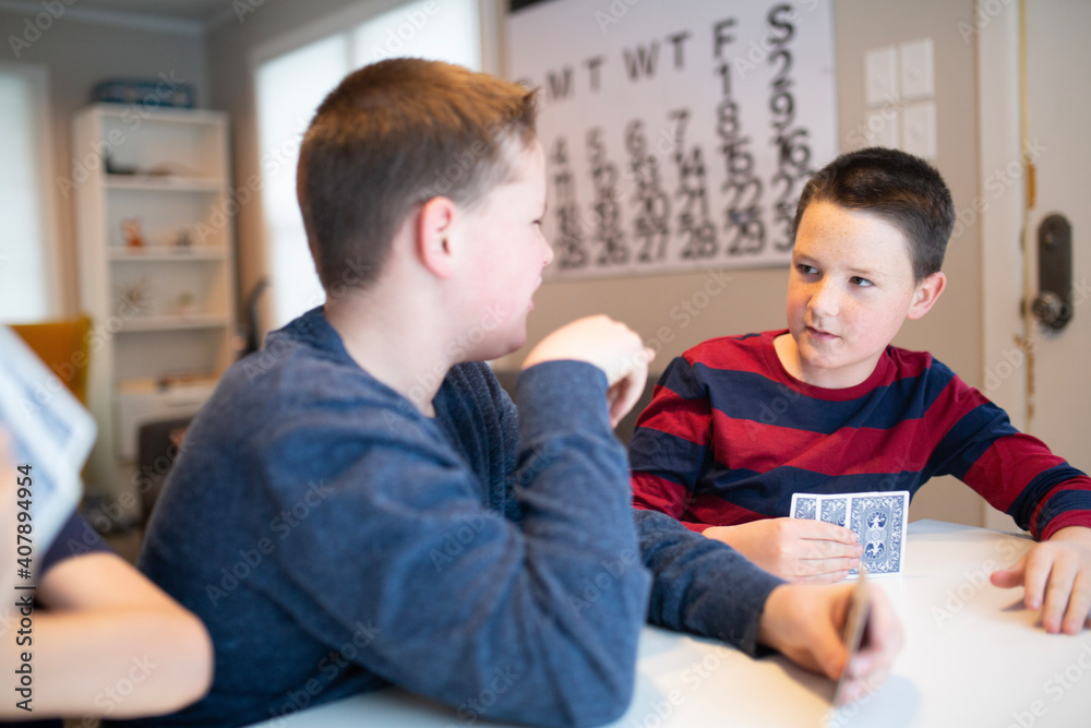 kids playing cards