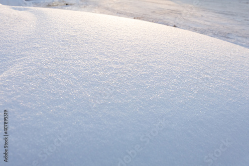 Pure  white snow  there is a place for text. Concept  frosty winter