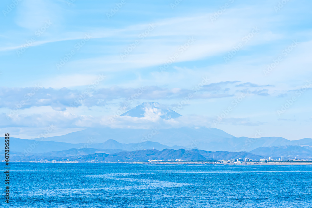【神奈川県 江ノ島】湘南の海と富士山 【神奈川県 江ノ島】湘南の海と富士山
