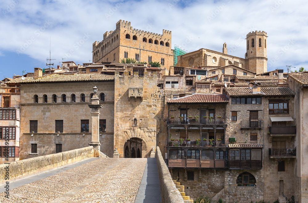 Entrance Bridge to Valderrobres, a Medieval Village in Teruel, Spain