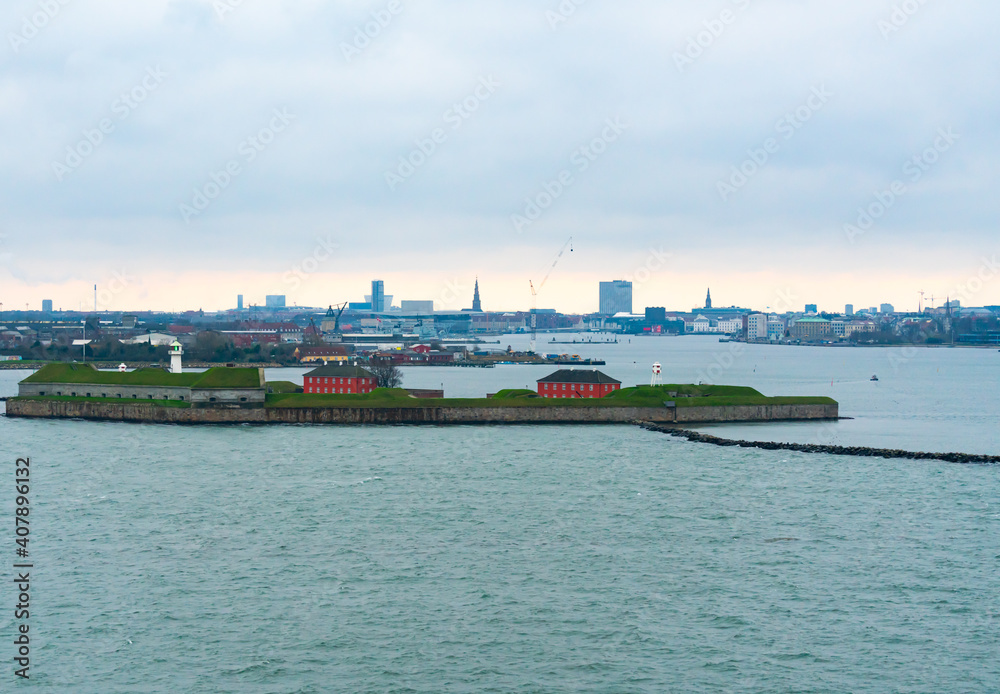 The Trekroner fortress island at the entrance of the port of Copenhagen.