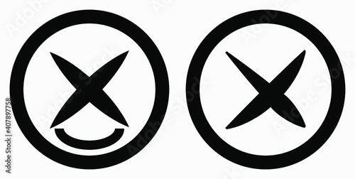 Cancel icon. Prohibition of action. Stop procedure. Cancel download. Vector icon.