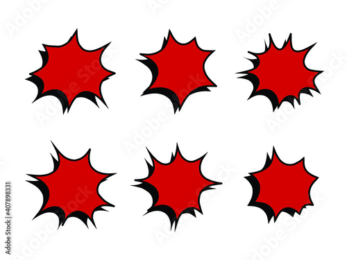 Set of explosion speech bubbles for a surprising and shocking moment