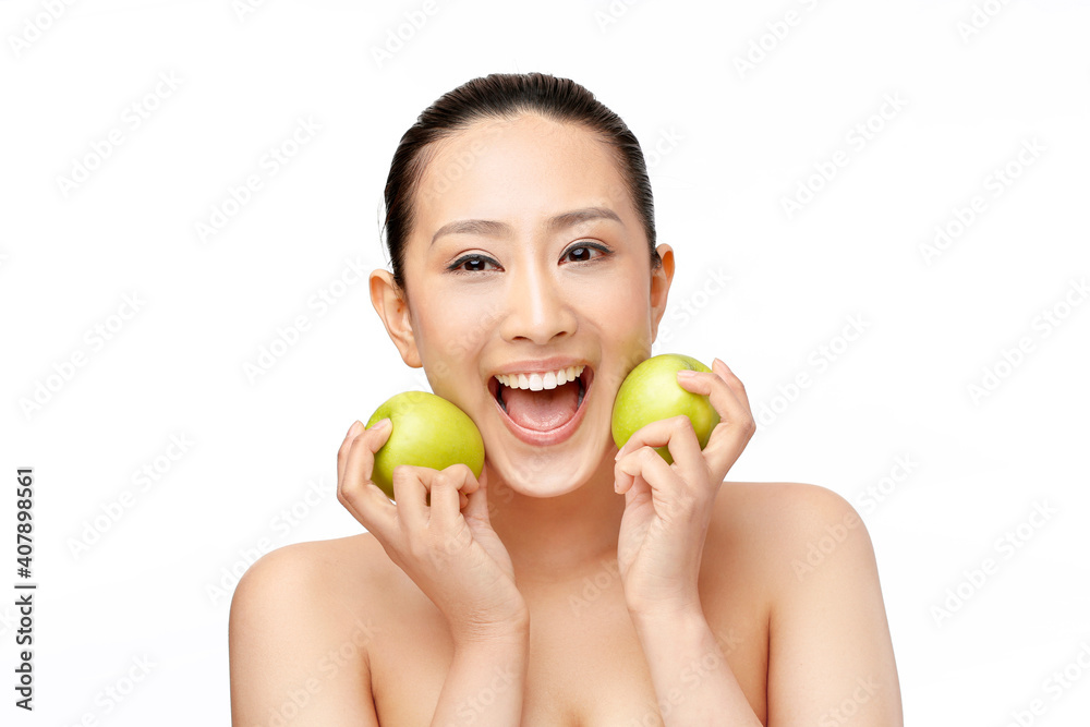 Beautiful woman holding an apple Beautiful woman holding an apple