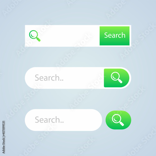 Search bar vector design element. Set of search bar boxes. user interface (UI) elements. Vector illustration