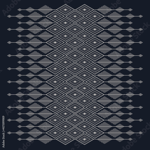 geometric folklore ornament pattern. tribal ethnic and motifs texture striped. retro embroidery style. design for background, wallpaper, decor, clothing, cover, curtain. vector illustration.