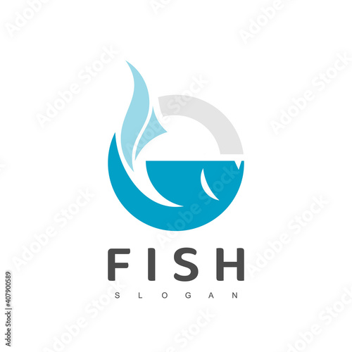Fish Logo Design Template, Seafood restaurant Logotype, Fish Farm Icon