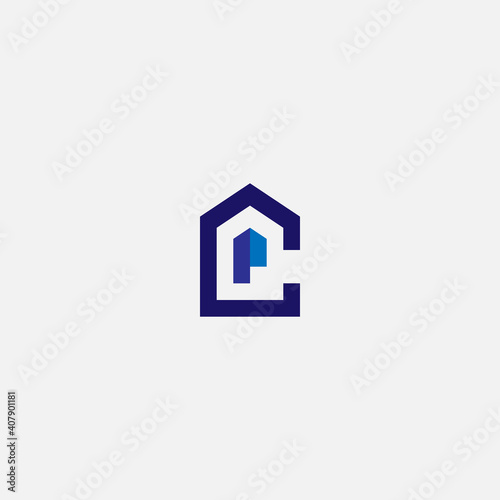 Free Download Logo Home letter C and P in middle, Concept initial CP and Home unique design. - GFXLoad
