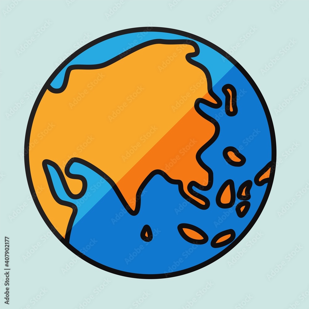 Simplicity freehand world map sketch on globe. Simplicity freehand world map sketch on globe.