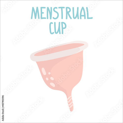 Menstrual cup. Eco protection for woman in critical days. Vector illustration on white background.