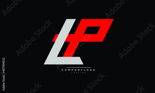 LP icon monogram letter text alphabet logo design