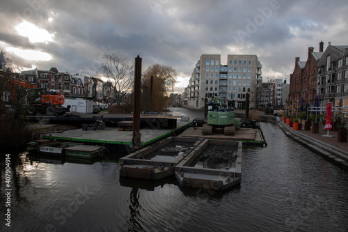 Dredge Dredger At Amsterdam The Netherlands 21-1-2021 photo