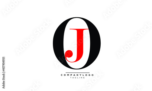 OJ JO icon monogram letter text alphabet logo design