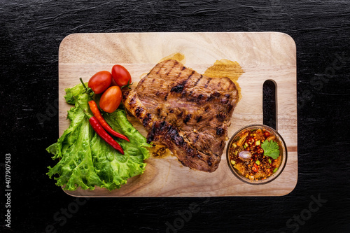Slika na platnu Grilled pork jowl Thai street food