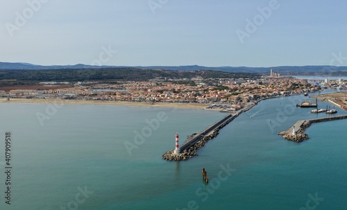 Port-la-Nouvelle dans l Aude  vue du Ciel