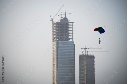 construction with paratroper