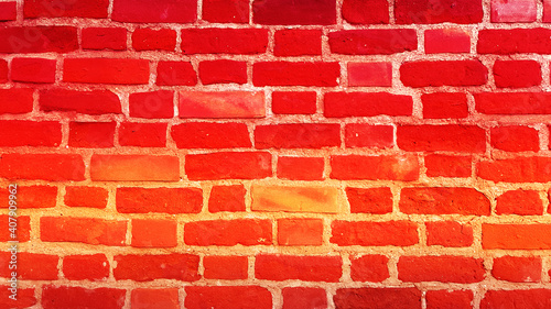Brick old grunge stone red wall texture background.