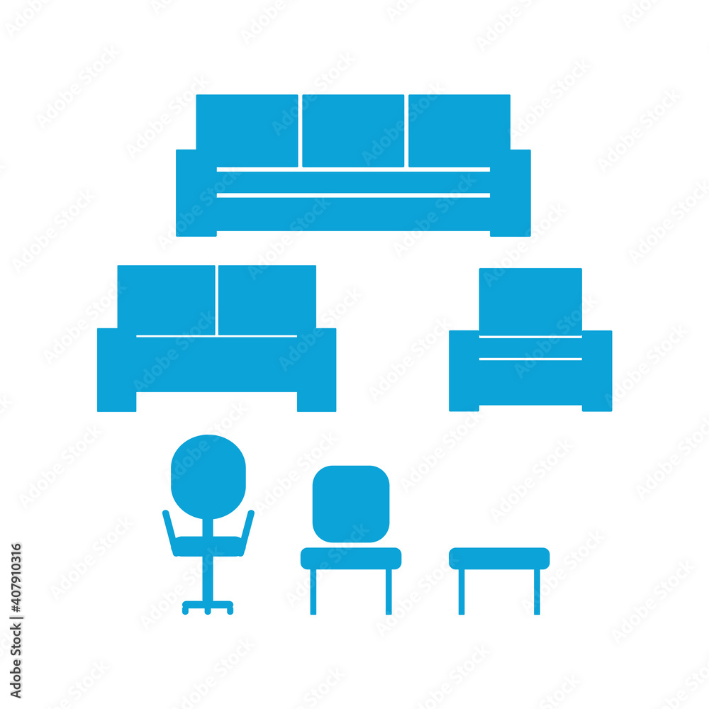 chairs with sofa. vector graphics chairs with sofa. vector graphics