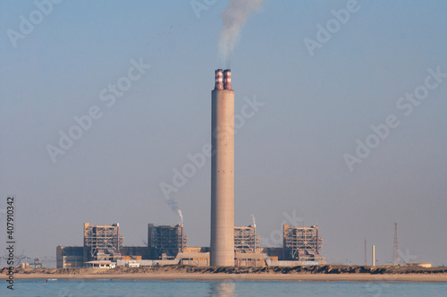 power plant with smoke