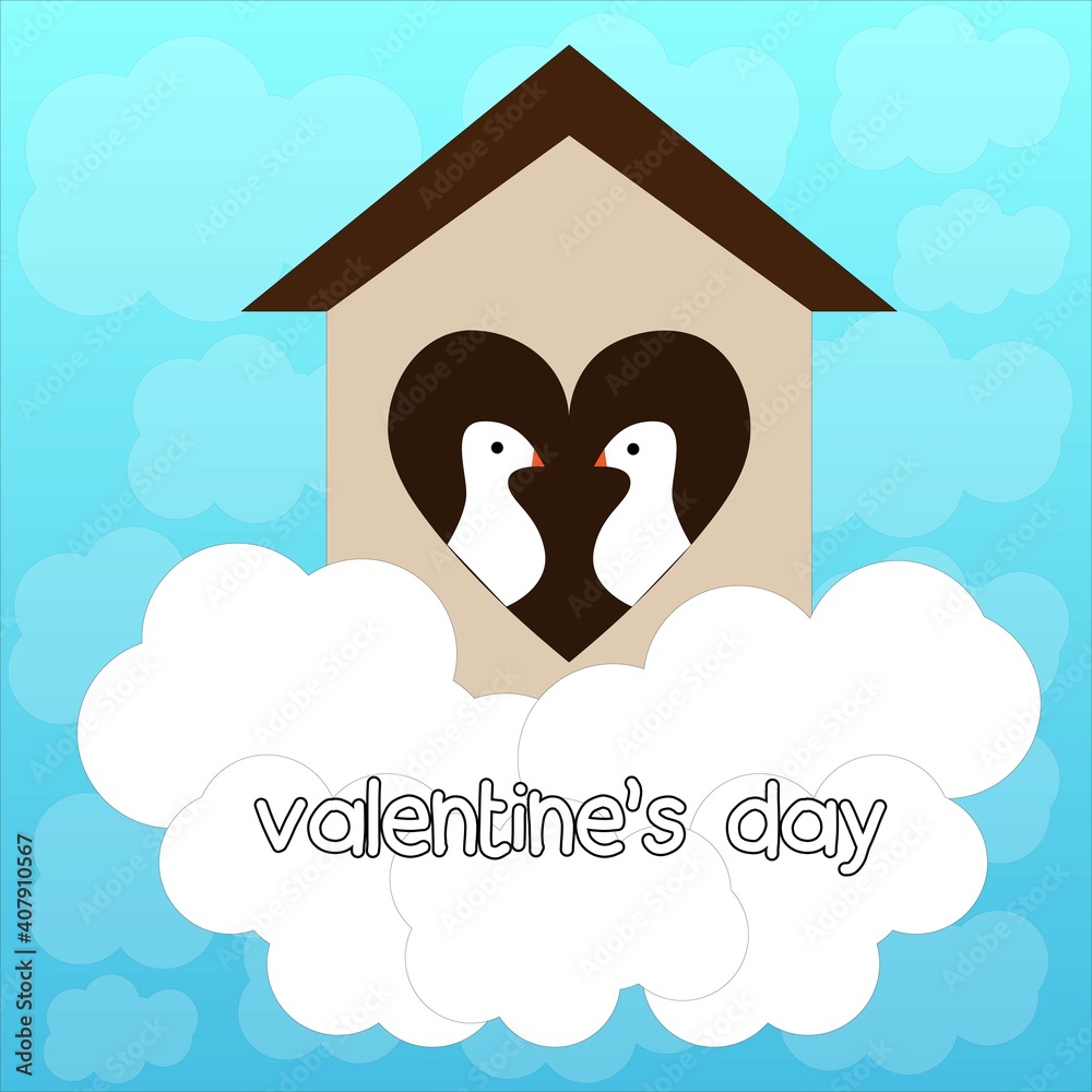 Obraz premium Birds in love for Valentine Day concept.