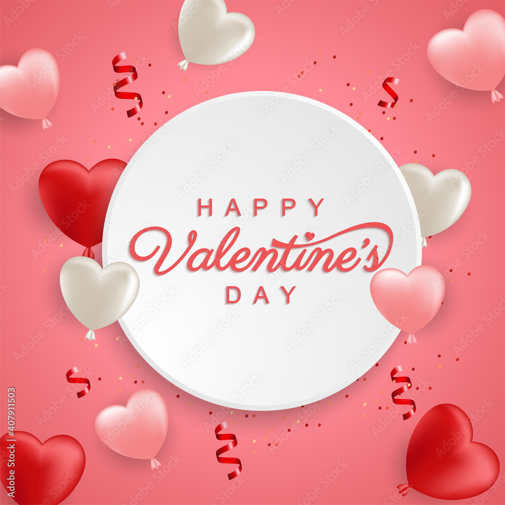 happy valentine's day wth circle background