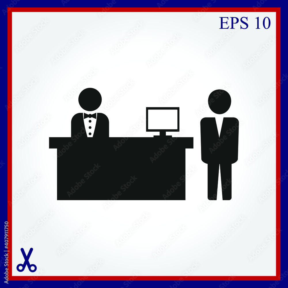 Hotel reception desk icon Hotel reception desk icon