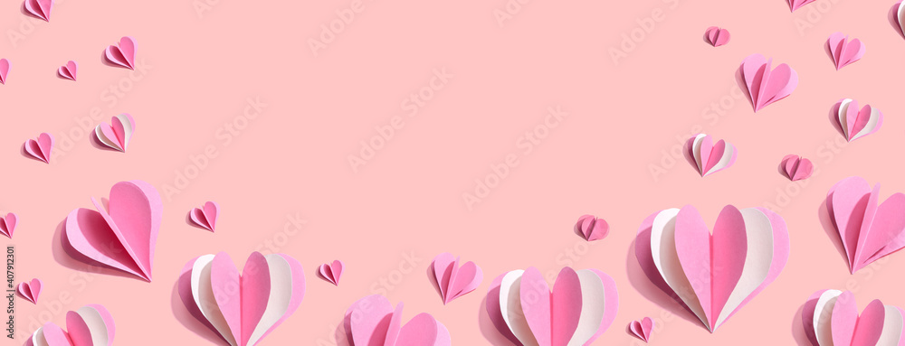 Valentines day or Appreciation theme with paper craft hearts Valentines day or Appreciation theme with paper craft hearts