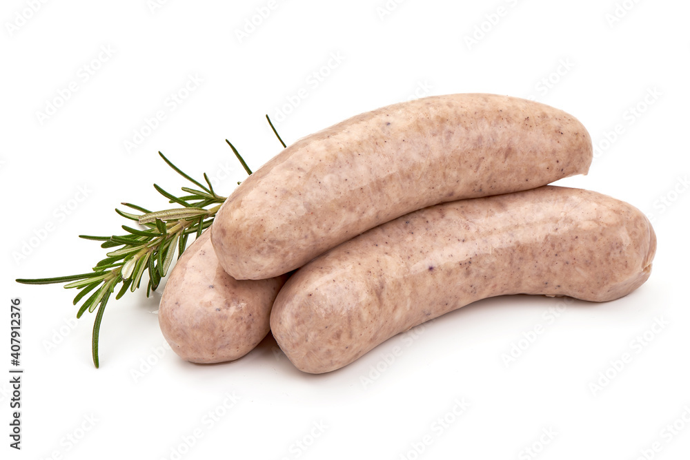 Sausages for grill, isolated on white background Sausages for grill, isolated on white background
