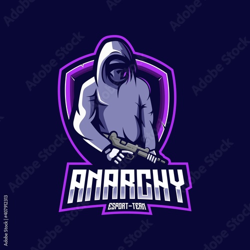Ninja anarchy mascot logo design vector for esport team