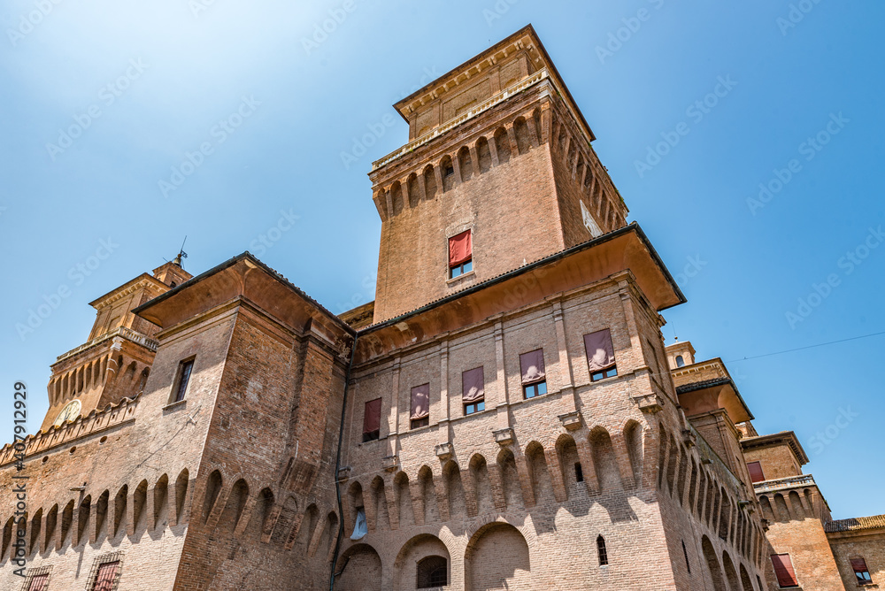 Castello Estense  or castello di San Michele, a moated medieval castle in the center of Ferrara, northern Italy.