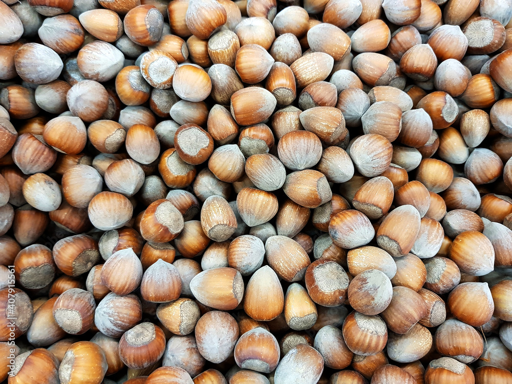 Hazelnuts food background texture. Hazelnuts food background texture.