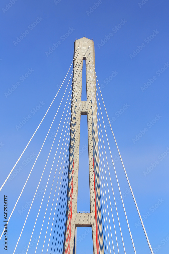 Fragment of cable-stayed bridge Fragment of cable-stayed bridge