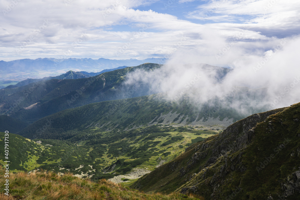 Cloudy landscape of the Low Tatras