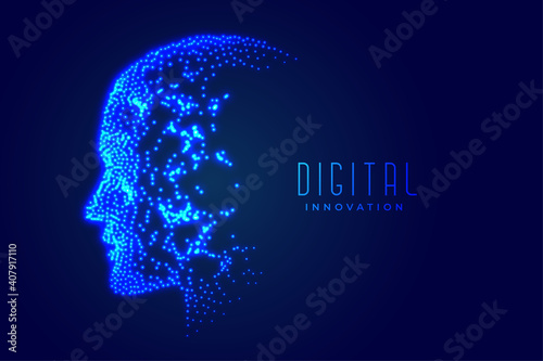 technology digital face artificial intelligence concept