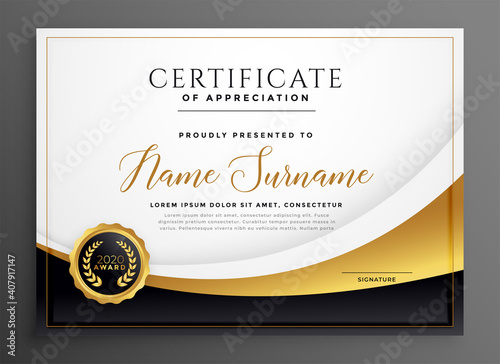 modern golden diploma certificate template design